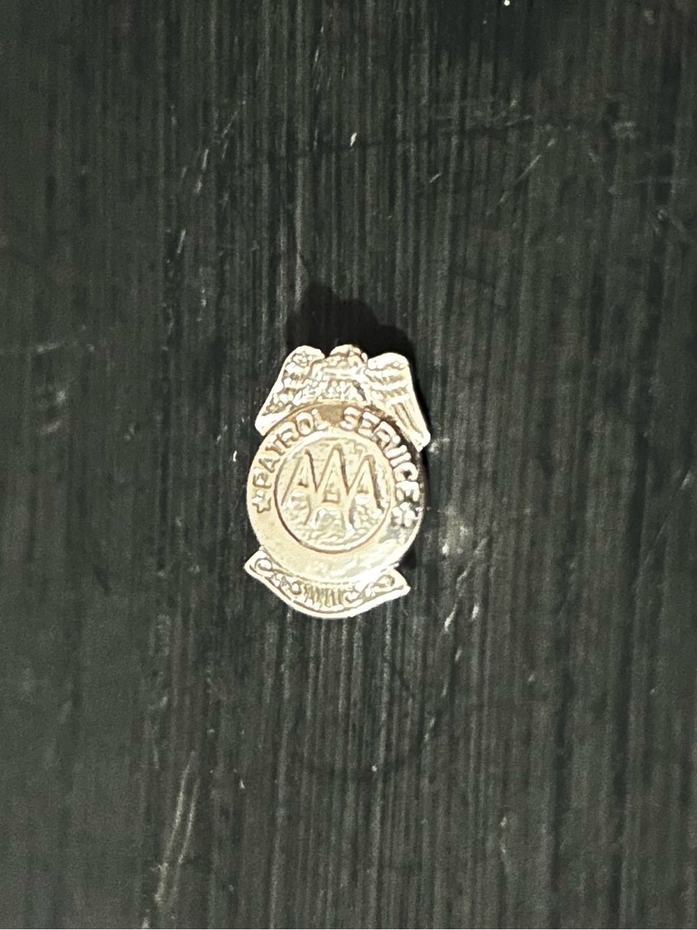 Early 80’s Safety Patrol Service Recognition Pin, AAA, 5/8x1/2 inch.